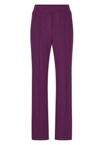 Chinohose GOLDNER "Kurzgr&ouml;&szlig;e Weite Stoffhose VERA mit Biesen", Damen, Gr. 22, K-Gr, pink (beere), Obermaterial: 50% Polyamid PA. 45% Viskose CV. 5% Elasthan EL., weit, Hosen Chinohose, Verdeckte Rei&szlig;verschluss Optik