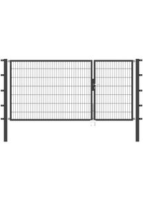 Zaundoppelt&uuml;r Alberts "Flexo", grau (anthrazit), B:300cm H:140cm, Stahl, Tore, Zaundoppelt&uuml;r, in verschiedenen Abmessungen