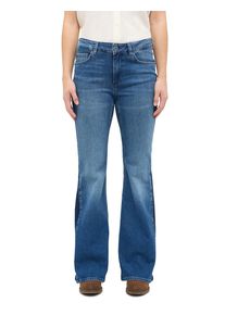 Comfort-fit-Jeans Mustang "Damen Style Shelby Flared", Damen, Gr. 25, L&auml;nge 32, 582 mittelbalu, Denim/Jeans, 98% Baumwolle, 2% Elasthan, unifarben, ausgestellt, Jeans Comfort-fit-Jeans