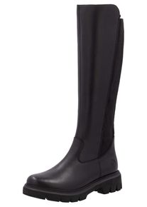 Stiefel Remonte, Damen, Gr. 44, XS-Schaft, schwarz, Elastischer Einsatz, Leder, Lederimitat, unifarben, Schuhe Stiefel, Blockabsatz, Businessmode, Langschaftstiefel, Schafth&ouml;he ca. 37 cm