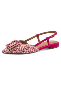 Slingpumps Tamaris, Damen, Gr. 40, pink kombiniert, Textil, Veloursleder, kontrastfarbene Details, Schuhe Slingpumps, Blockabsatz, Sommerschuh, Businesschuh in spitzer Form