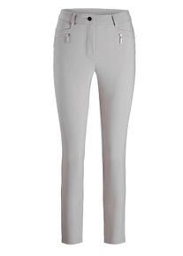 Stretch-Hose GOLDNER "Lange Schlupfhose BELLA", Damen, Gr. 52, N-Gr, grau, Obermaterial: 64% Baumwolle CO. 34% Polyester PES. 2% Elasthan EL., Basic, Hosen Stretch-Hose, Rei&szlig;verschlusstaschen im VT R&uuml;ckteil Ges&auml;&szlig;taschen