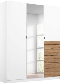 Dreht&uuml;renschrank Rauch "Kleiderschrank Schrank Garderobe W&auml;scheschrank Ankleide ONTARIO", wei&szlig; (wei&szlig;, eiche artisan), B:136cm H:197cm T:54cm, Holzwerkstoff, Schr&auml;nke, Dreht&uuml;renschrank, mit 5 Schubladen in unterschiedlichen Gr&ouml;&szlig;en MADE IN GERMANY