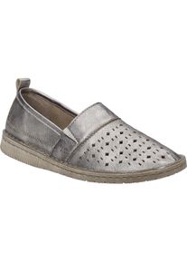 Slipper Josef Seibel "Sofie 27, platin", Damen, Gr. 38, grau (platin), Obermaterial: 100% Rindsleder Leather cow., Schuhe Slipper