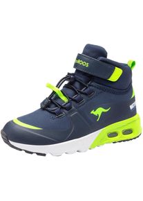 Sneaker Kangaroos "KX-Hydro", M&auml;dchen, Gr. 36, blau (navy, lime), Synthetik, Textil, Schuhe Sneaker, Sneakerboot, Winterschuh, wasserdicht, Schnellschn&uuml;rung