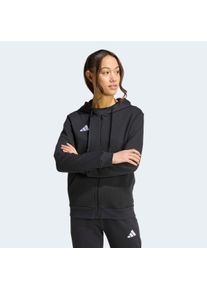 Kapuzensweatshirt adidas Performance "ENT26 FZ HOOD W", Damen, Gr. S, schwarz, wei&szlig;, Obermaterial: 70% Baumwolle, 30% Polyester, normal, Rundhals, angesetztes B&uuml;ndchen, Sweatshirts Kapuzensweatshirt