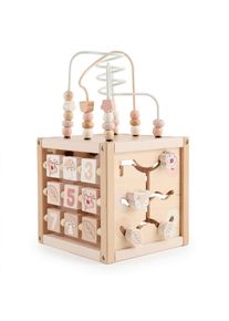 Motorikspiel, Naturfarben, Rosa, Holz, Birke, Buche, Schima, 20x40x20 cm, Spielzeug, Lernspiele