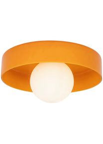 Collett's Monde Deckenleuchte, Orange, Metall, Glas, Uni, rund, 18 cm, RoHS, CE, Lampen & Leuchten, Innenbeleuchtung, Deckenleuchten, Deckenleuchten