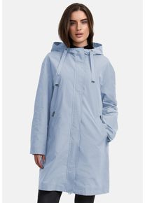 Kurzmantel Manisa, Damen, Gr. 50, blau (hellblau), Obermaterial: 100% Polyester. Futter: 100% Polyester, unifarben, oversize knieumspielend, ohne Ausschnitt, 2-Knopf-Manschette, M&auml;ntel Kurzmantel, mit Kapuze
