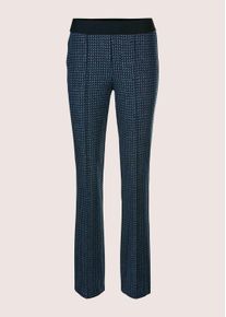 Madeleine Mode Stoffhose MADELEINE "Schlupfhose Stoffhose mit geradem Bein, Biesen", Damen, Gr. 19, N + K Gr, blau (marine, bleu), Obermaterial: 55% Polyamid PA. 41% Viskose CV. 4% Elasthan EL., Modern, gerade, Hosen Stoffhose