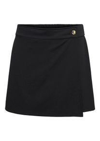 Hosenrock Only "ONLSANIA LIFE BUTTON SKORT CS JRS", Damen, Gr. S, schwarz detail:gold button, Jersey, Obermaterial: 95% Polyester, 5% Elasthan, unifarben, kurz, R&ouml;cke Hosenrock, Materialmix