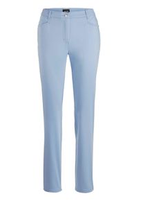 Stoffhose GOLDNER "Kurzgr&ouml;&szlig;e Baumwollhose mit Dehnbund", Damen, Gr. 26, K-Gr, blau (hellblau), Obermaterial: 98% Baumwolle CO. 2% Elasthan EL., normal, Hosen Stoffhose, Ohne