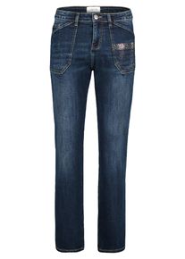 Webhose Cartoon "Regular Fit-Jeans mit Strass", Damen, Gr. 38, EURO, blau (dunkelblau denim), Obermaterial: 94% Baumwolle CO. 5% Polyester PES. 1% Elasthan EL., Hosen Webhose
