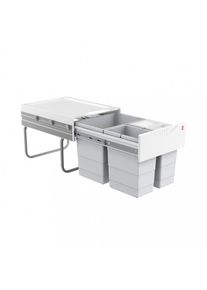 HKT Einbauabfallsammler, Hellgrau, Kunststoff, 18 + 2 x 8 l, 34.6x33.6x47.5 cm, Haushalt & Reinigung, Reinigung, M&uuml;lleimer & Abfallsammler