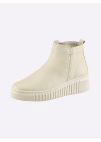 Stiefelette Heine, Damen, Gr. 37, wei&szlig; (creme), Glattleder, Leder, Rindsleder, Schuhe Stiefelette