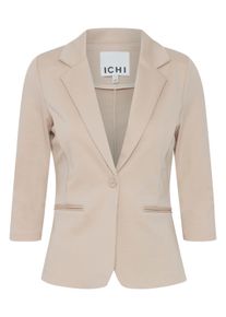 Blusenblazer Ichi "Blazer IHKATE", Damen, Gr. XL, blau (doeskin), Obermaterial: 74% Polyester PES. 22% Viskose CV. 4% Elasthan EL., Blazer Blusenblazer