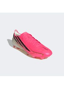 Fu&szlig;ballschuh adidas Performance "F50 HYPERFAST PRO, FESTE B&Ouml;DEN", Gr. 44,5, solar turbo, core schwarz, gold metallic, Synthetik, Textil, Schuhe Fu&szlig;ballschuh, Au&szlig;ensohle f&uuml;r Rasen und feste B&ouml;den