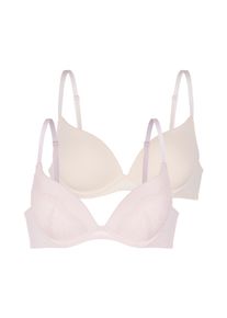 Push-up-BH Dorina "Willa", Damen, Gr. 95, Cup C, pink, ivory, Microtouch, Obermaterial: 65% Polyamid, 25% Polyester, 10% Elasthan, BHs Push-up-BH, leicht gepolsterte Cups, mit B&uuml;gel