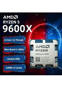 AMD Ryzen 5 9600X 100% AMD R5 9600X CPU Max Boost Up to 5.4GHz 6 Cores 12 Threads 32MB L3 Cache AM5 for B850 X870 Loose Pieces