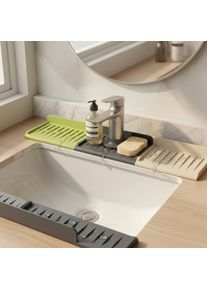 Spliceable Sink Drainage Mat Waterproof Cuttable Sink Splash Guard Faucet Splash Guard Mat Strong Suction Household Item