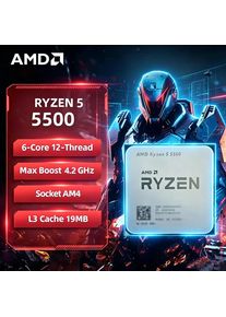 AMD Ryzen 5 5500 AMD R5 5500X CPU 6-Core 12-Thread 4.2 GHz Unlocked Desktop Processor Socket AM4 Gaming CPU Without Package