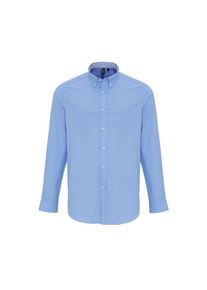 Premier Heren Gestreept Oxford Overhemd Met Lange Mouwen (Oxford Blauw)