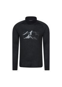 Mountain Warehouse Unisex Quest Merino Wol Thermo Top met lange mouwen voor volwassenen (Zwart)