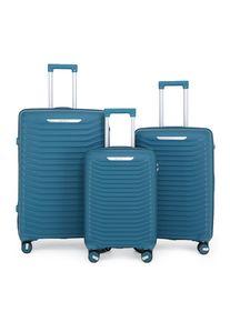 Harde Schaal Blauwe Klassieke Kofferset 8 Wiel Cabine TSA Bagagekoffer Vakantie Reizen