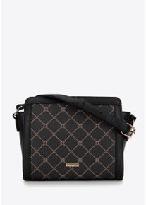 Wittchen Dames Crossbody Tas in Monogram Zwart Leer
