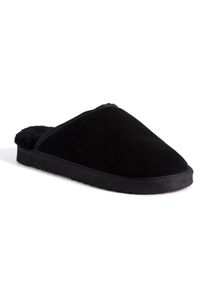 Aus Wooli "Manly" Australi&euml; Schapenvacht Wollen Pantoffels, Zwart