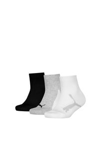 Kurzsocken Puma "Puma KIDS BWT QUARTER 3P", M&auml;dchen, Gr. 35-38, wei&szlig;, grau, schwarz, Obermaterial: 68% Baumwolle, 15% Polyamid, 15% Polyester, 2% Elasthan, unifarben, Socken Kurzsocken, mit verst&auml;rkter Zehenkonstruktion