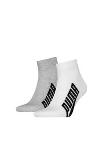 Kurzsocken Puma "Puma UNISEX BWT LIFESTYLE QUARTER", Damen, Gr. 43-46, wei&szlig;, grau, schwarz, Baumwollmischung, normal, Socken Kurzsocken, mit gro&szlig;em Logoschriftzug