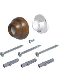 Wandtr&auml;ger Liedeco "Th&uuml;ringen", braun (eichefarben, rustikal), &Oslash;:2,8cm, Gardinenstangenhalterungen, Wandtr&auml;ger, f&uuml;r Gardinenstangen &Oslash; 28 mm