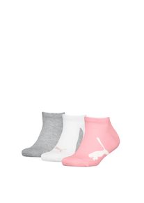 Sneakersocken Puma "Puma KIDS BWT SNEAKER 3P", M&auml;dchen, Gr. 35-38, pink, grau, Baumwollmischung, normal, Socken Sneakersocken, Flache Zehenn&auml;hte, Logo