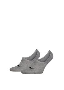 F&uuml;&szlig;linge Puma "Puma UNISEX HIGH CUT FOOTIE 2P", Damen, Gr. 39-42, middle grau melange, Baumwollmischung, normal, Socken F&uuml;&szlig;linge, No-Show-Socks, Silikon in der Ferse f&uuml;r optimalen Halt
