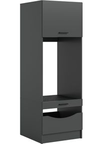 Waschmaschinenumbauschrank Welltime "FALAS, H&ouml;he 195 cm, 2 Klappen, 1 Auszug, viel Stauraum", anthrazit nb, B:66cm H:195cm T:68cm, Holzwerkstoff, Schr&auml;nke, Waschmaschinenumbauschrank