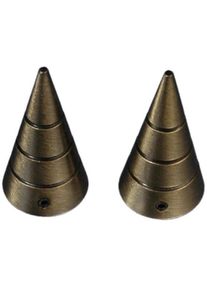 Gardinenstangen-Endst&uuml;ck Liedeco "Kegel mit Rille", gold (messingfarben, antik), H:2,5cm L:5,5cm &Oslash;:1,6cm, Gardinenstangenendst&uuml;cke, Gardinenstangen-Endst&uuml;ck, f&uuml;r Gardinenstangen &Oslash; 16 mm