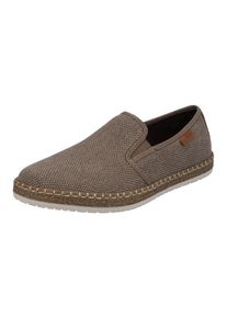 Espadrille Rieker, Herren, Gr. 41, grau (taupe), Textil, Schuhe Espadrille, Slipper, Strandschuh, Sommerschuh mit Stretcheins&auml;tzen