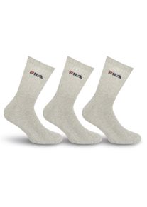 Tennissocken Fila "UNISEX CREW TENNIS FULL TERRY SOCKS", Damen, Gr. 43-46, grau, Baumwollmischung, normal, Socken Tennissocken, mit dezentem Logoschriftzug