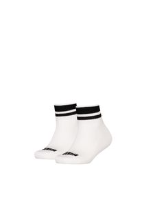 Kurzsocken Puma "Puma KIDS CLYDE CUSHIONED QUARTER 2P", M&auml;dchen, Gr. 39-42, wei&szlig;, Baumwollmischung, elastisch, Socken Kurzsocken, mit gestreiften B&uuml;ndchen