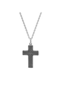 Kette mit Anh&auml;nger Firetti "Schmuck Geschenk Edelstahl Halsschmuck Halskette Kreuz" Gr. 50, schwarz, Halsketten, Damen, 50, Edelstahl, B: 2,2mm, Kette mit Anh&auml;nger, B:2,2mm