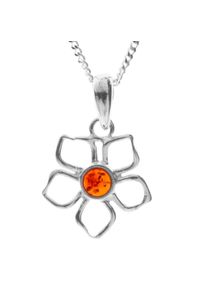 Kette mit Anh&auml;nger OSTSEE-SCHMUCK "- Bl&uuml;te 17 mm - Silber 925/000 - Bernstein" Gr. 50, silber (silber 925, silberfarben, wei&szlig;), Schmuck_Sets, Damen, 50, Silber 925 (Sterlingsilber), Kette mit Anh&auml;nger