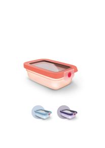 Frischhaltedose Emsa "oneClick", rosa (orange), B:11,71cm H:6,15cm L:17,49cm, Polyprophylen (PP), Lebensmittelaufbewahrungsbeh&auml;lter, Frischhaltedose, verschlossen mit nur 1 x Klick, 100% dicht, made in Germany