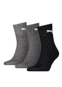 Sportsocken Puma "short crew", Herren, Gr. 35-38, schwarz (anthrazit), Baumwollmischung, Elasthan, Polyamid, Polyester, elastisch, Socken Sportsocken, gepolsterte Frottee-Sohle, atmungsaktiv