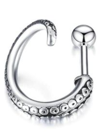 Single-Ohrstecker Firetti "Schmuck Geschenk Ohrschmuck einzeln Oktopus", schwarz (edelstahlfarben, schwarz), Ohrringe, Damen, 4mm, Edelstahl, Single-Ohrstecker