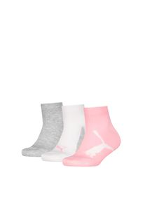 Kurzsocken Puma "Puma KIDS BWT QUARTER 3P", M&auml;dchen, Gr. 35-38, rosa (pink, grau), Obermaterial: 68% Baumwolle, 15% Polyamid, 15% Polyester, 2% Elasthan, unifarben, Socken Kurzsocken, mit verst&auml;rkter Zehenkonstruktion