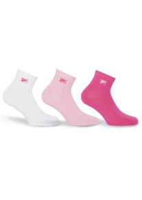 Kurzsocken Fila "UNISEX QUARTER PLAIN SOCKS", M&auml;dchen, Gr. 39-42, rosa (pink panther), Baumwollmischung, unifarben, normal, Socken Kurzsocken, mit eingestrickem Logo