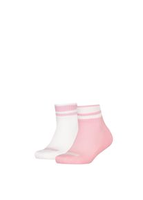 Kurzsocken Puma "Puma KIDS CLYDE CUSHIONED QUARTER 2P", M&auml;dchen, Gr. 39-42, pink, wei&szlig;, Baumwollmischung, elastisch, Socken Kurzsocken, mit gestreiften B&uuml;ndchen