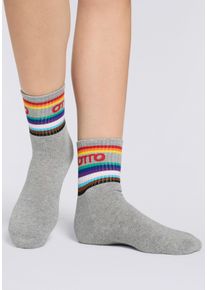 Socken Capelli New York, Damen, Gr. 37-40, grau (grau melange), Baumwollmischung, Socken Socken, Limited Edition Pride-Socken mit OTTO-Logo, hochwertige softe Qualit&auml;t
