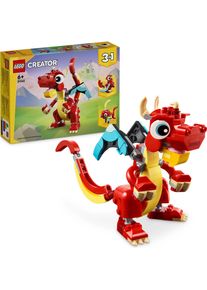 Konstruktionsspielsteine Lego "Roter Drache (31145), Lego Creator 3in1", bunt, Spielbausteine, Kinder, Kunststoff, Konstruktionsspielsteine, Made in Europe